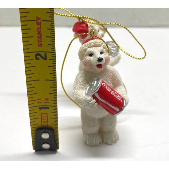 Coca-Cola Polar Bear Christmas Tree Ornament Holding Coke Cans Anthropomorphic - Picture 4 of 8